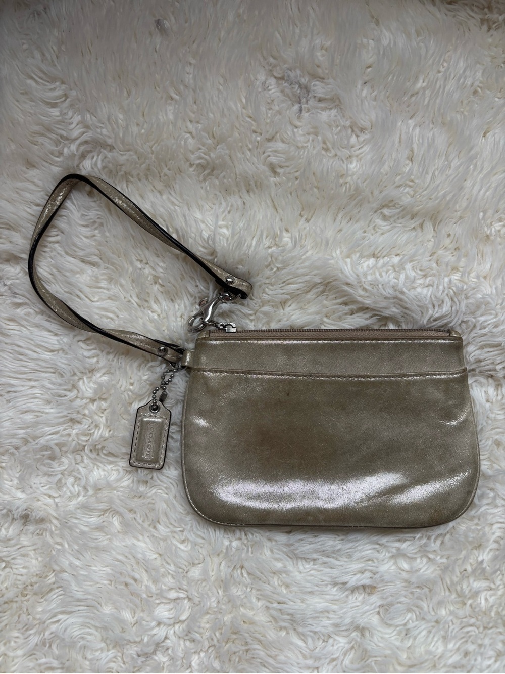 Y2K Coach Metallic Gold Wristlet